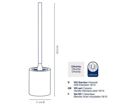 Йоршик для унітазу KELA Adele білий 45.5х11 см (23733), зображення 3