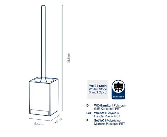 Ёршик для унитаза KELA Cube черный 45.5х9.5х9.5 см (23690), изображение 3