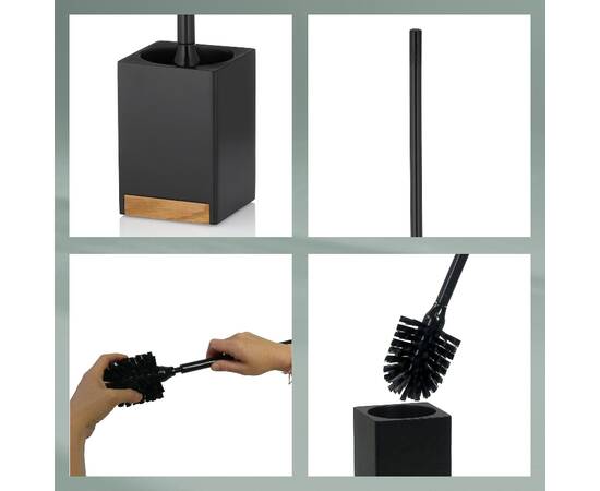Ёршик для унитаза KELA Cube черный 45.5х9.5х9.5 см (23690), изображение 4