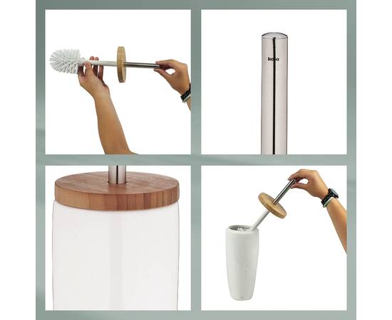 Ёршик для унитаза KELA Natura белый 37.5х11.5 см (20960), изображение 4