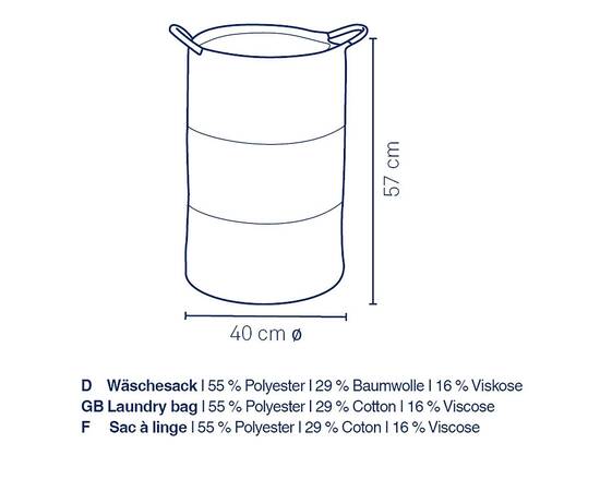 Кошик для білизни KELA Hedda біло-чорний, 40х57см (24453), зображення 2