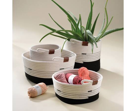 Кошик для білизни KELA Hedda біло-чорний, 40х57см (24453), зображення 3