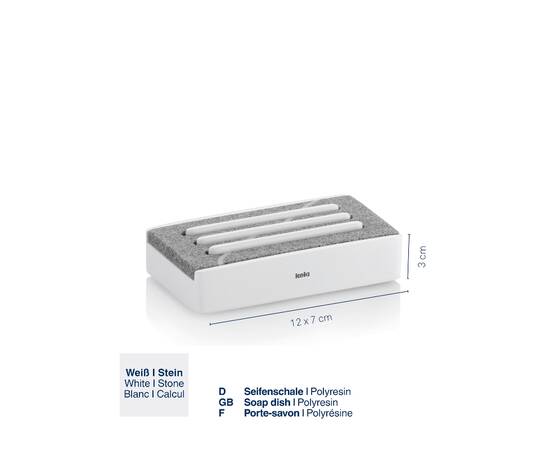 Мильниця KELA Cube біла 12х7х3 см (23691), зображення 2