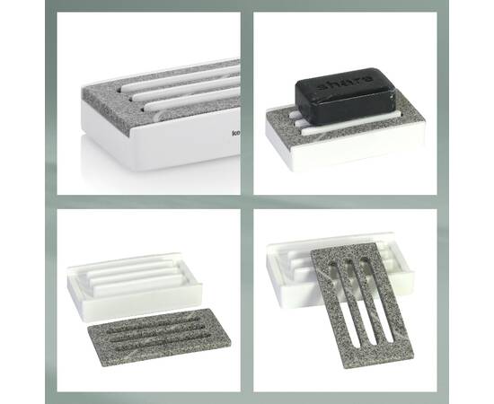 Мильниця KELA Cube біла 12х7х3 см (23691), зображення 3