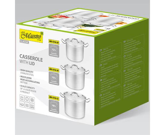 Каструля Maestro 28 см, 12 л (MR3518-28), зображення 3