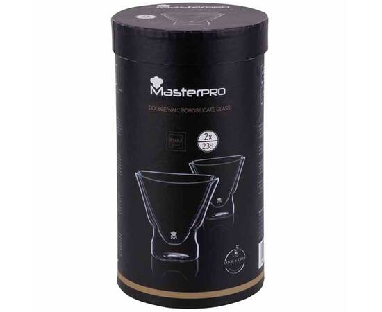 Набір склянок для коктейлів із подвійними стінками MasterPro Mixology 230 мл, 2 шт (BGMP-20202), зображення 4