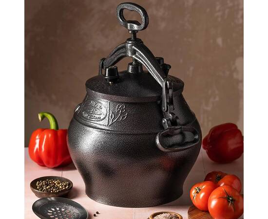 Казан афганський чорний 30л Rashko Baba (SSB-30), Об’єм казана: 30 л, Наявність кришки: з алюмінієвою кришкою, зображення 5