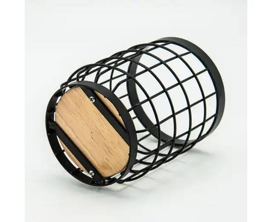 Подставка для столовых приборов Midori 12х12х15.5 см метал дерево черный Ardesto (AR0925B), изображение 2