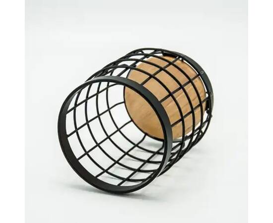 Подставка для столовых приборов Midori 12х12х15.5 см метал дерево черный Ardesto (AR0925B), изображение 3