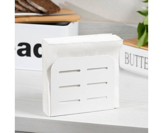 Серветниця Midori 15х4х12.5 см метал біла Ardesto (AR0910W), зображення 4