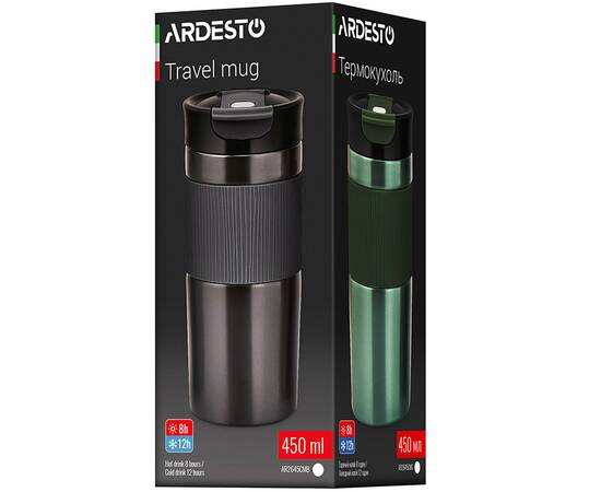 Термочашка Comfort 450 мл сталь чорна Ardesto (AR2645CMB), зображення 4