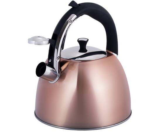 Чайник 3л із нержавіючої сталі зі свистком бронзовий колір Kamille (697), зображення 2