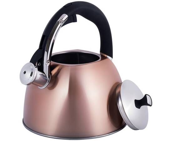 Чайник 3л із нержавіючої сталі зі свистком бронзовий колір Kamille (697), зображення 4