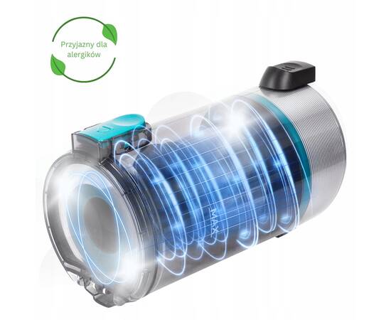 Бездротовий пилосос вертикальний 2в1 135Вт чорно-зелений Kamille (6901), зображення 8