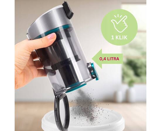 Бездротовий пилосос вертикальний 2в1 135Вт чорно-зелений Kamille (6901), зображення 10