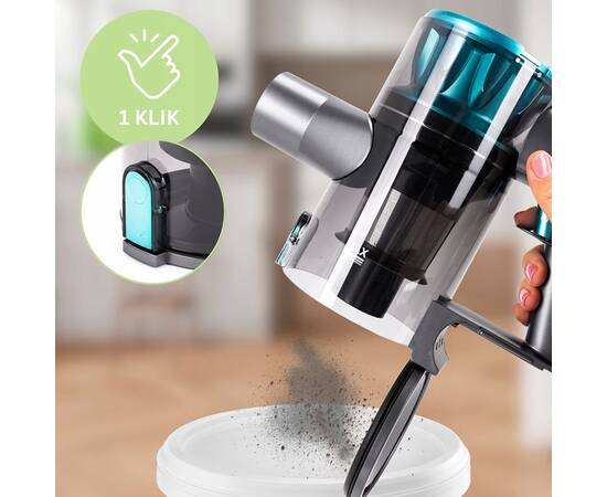 Бездротовий пилосос вертикальний 2в1 135Вт чорно-зелений Kamille (6902), зображення 10