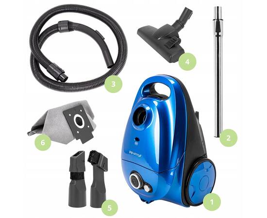 Пылесос с мешком 700Вт синий Kamille (6907), изображение 4