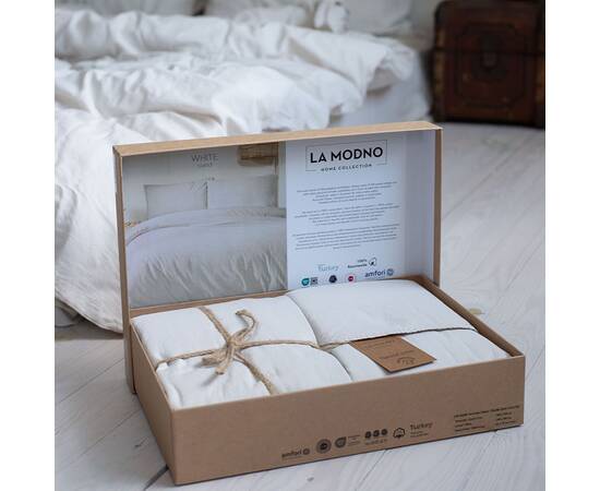 Постельное белье La Modno 160х220 STONEWASHED WHITE SAND (200354), Размер: полуторный 160х220, Основной цвет: бежевый, изображение 3