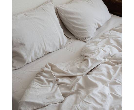 Постільна білизна La Modno 200х220 STONEWASHED WHITE SAND (200356), Розмір: двоспальний євро 200х220, Основний колір: бежевий, зображення 2