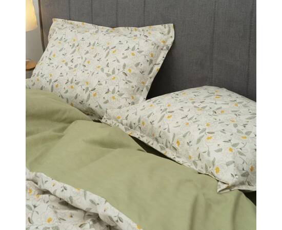 Постільна білизна 142 сатин люкс 175х210 Вілюта, Розмір: двоспальний 175х210, Основний колір: зелений, зображення 3