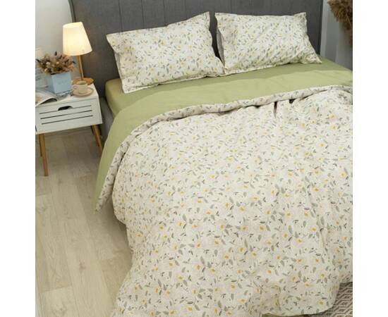 Постільна білизна 142 сатин люкс 2шт(143х210) Вілюта, Розмір: сімейний 2шт(145x210), Основний колір: зелений, зображення 2