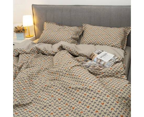 Постільна білизна 153 сатин люкс 200х220 Вілюта, Розмір: двоспальний євро 200х220, Основний колір: бежевий, зображення 2