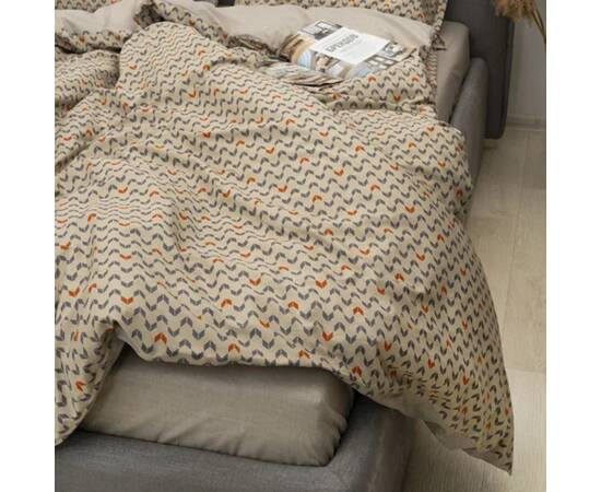 Постільна білизна 153 сатин люкс 200х220 Вілюта, Розмір: двоспальний євро 200х220, Основний колір: бежевий, зображення 3