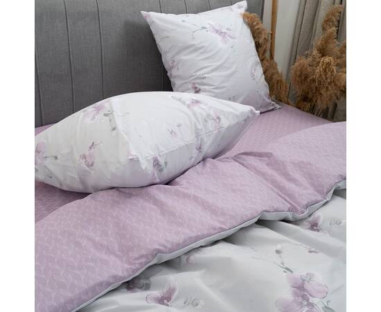 Постільна білизна 24253 ранфорс 200х220 з простирадлом на резинці 160х200 Вілюта, Розмір: двоспальний євро 200х220, Основний колір: бузковий, зображення 3