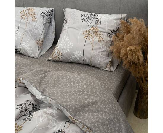 Постільна білизна 24265 ранфорс 200х220 Вілюта, Розмір: двоспальний євро 200х220, Основний колір: сірий, зображення 3