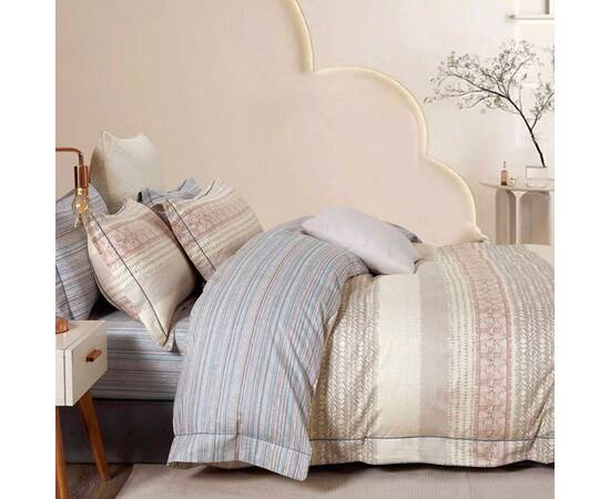 Постільна білизна L-001 сатин deluxe Tiare 2шт(143х210) Вілюта, Розмір: сімейний 2шт(145x210), Основний колір: бежевий, зображення 2