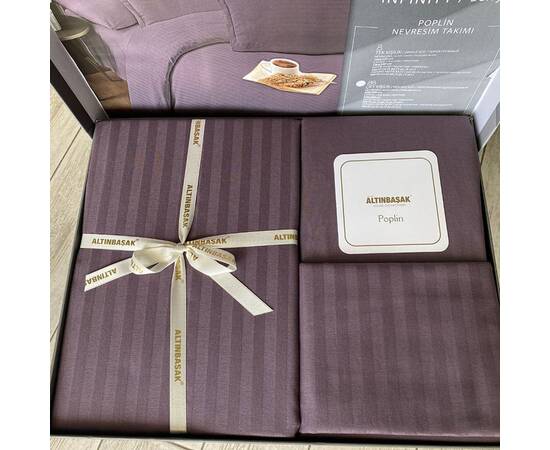 Постільна білизна Altinbasak поплін 200х220 berry, Розмір: двоспальний євро 200х220, Основний колір: фіолетовий, зображення 3