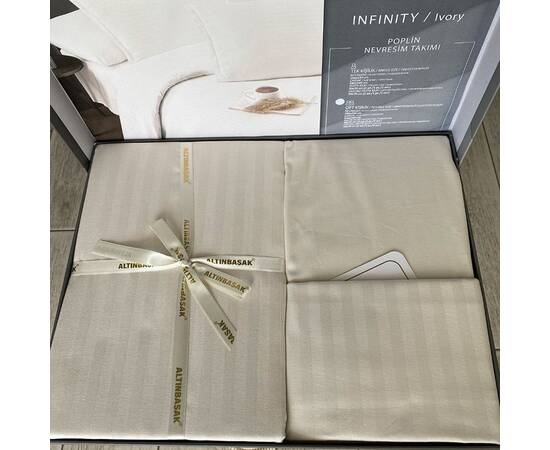 Постільна білизна Altinbasak поплін 200х220, Розмір: двоспальний євро 200х220, Основний колір: кремовий, зображення 2