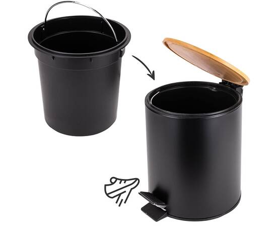 Відро для сміття 5л (чорний) Besser (205), зображення 3
