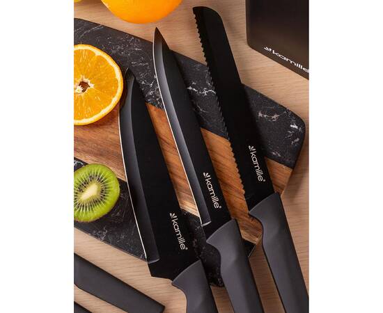 Набір ножів з підставкою 6 пр. Kamille (7615), зображення 3