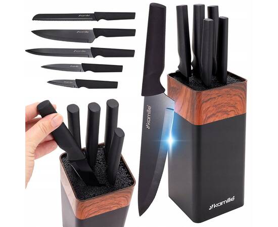 Набір ножів з підставкою 6 пр. Kamille (7615), зображення 4