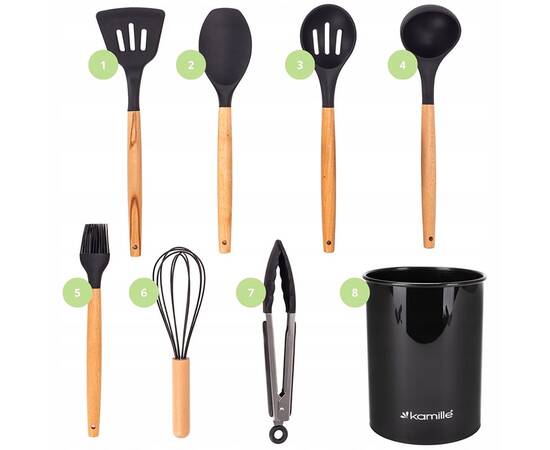 Набор кухонных принадлежностей с подставкой 8 пр. Kamille (5226), изображение 3
