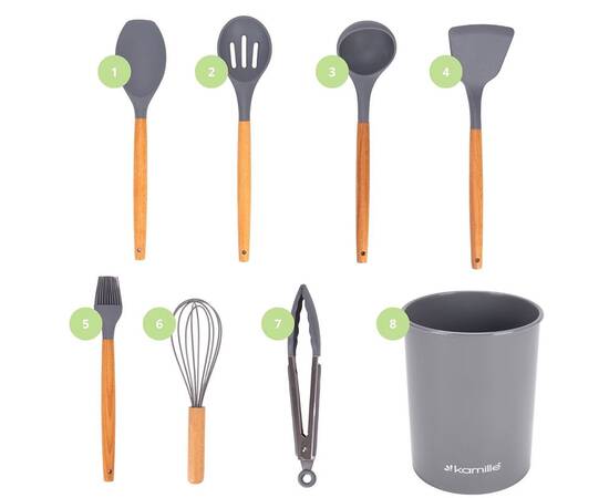 Набор кухонных принадлежностей с подставкой 8 пр. Kamille (5226), изображение 8