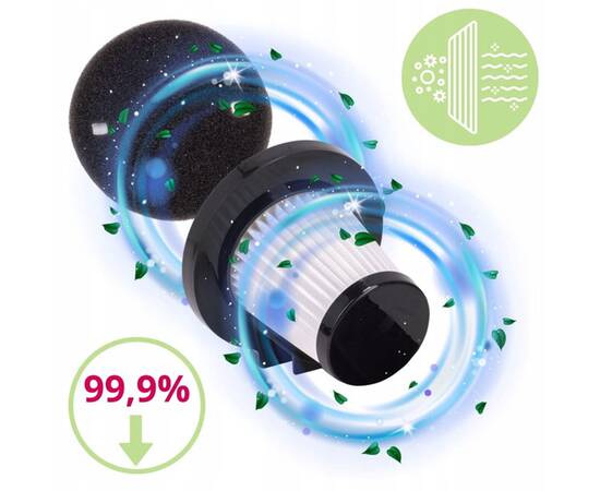 Пилосос вертикальний із шнуром 600 Вт чорний Kamille (6906), зображення 4