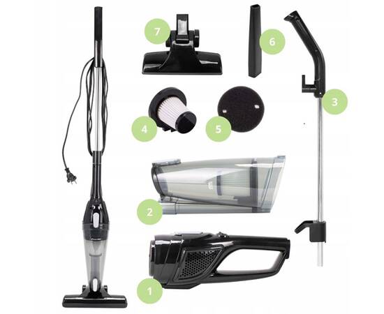 Пилосос вертикальний із шнуром 600 Вт чорний Kamille (6906), зображення 5