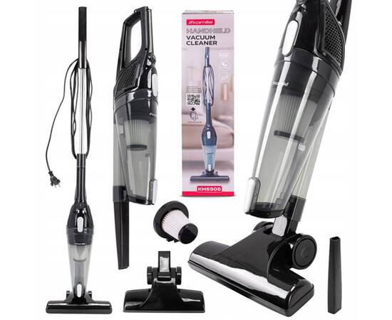 Пилосос вертикальний із шнуром 600 Вт чорний Kamille (6906), зображення 6