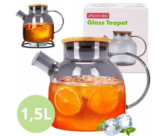 Заварник скляний 1500 мл Kamille (9029M), зображення 3