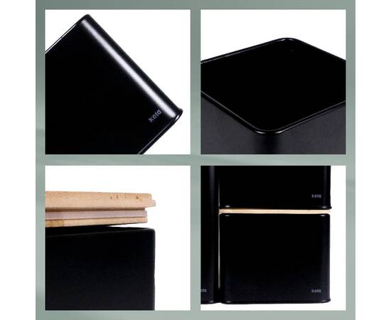 Емкость для хранения сыпучих KELA Kiril, 11.5х11.5х19 см 1.6 л, черная (17889), изображение 3