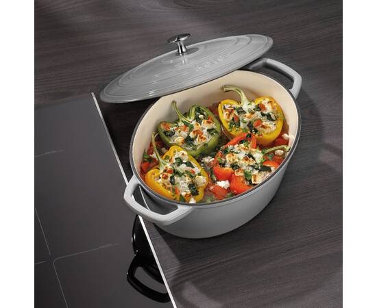 Гусятница чугунная с крышкой KELA Calido 29х23х11 см 4 л (12859) серая, изображение 2