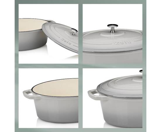 Гусятница чугунная с крышкой KELA Calido 29х23х11 см 4 л (12859) серая, изображение 3