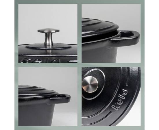 Гусятница чугунная с крышкой KELA Calido 29х23х11 см 4 л (12861) черная, изображение 3