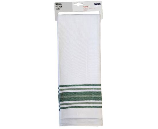 Кухонное полотенце KELA Cora 50x70 белое в зеленую полоску (12826), изображение 4