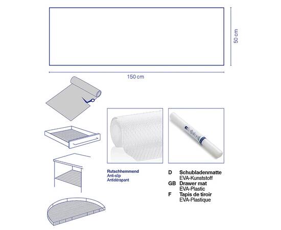 Коврик для ящиков KELA Soletta темно-серый, 150х50 см (11388), изображение 2