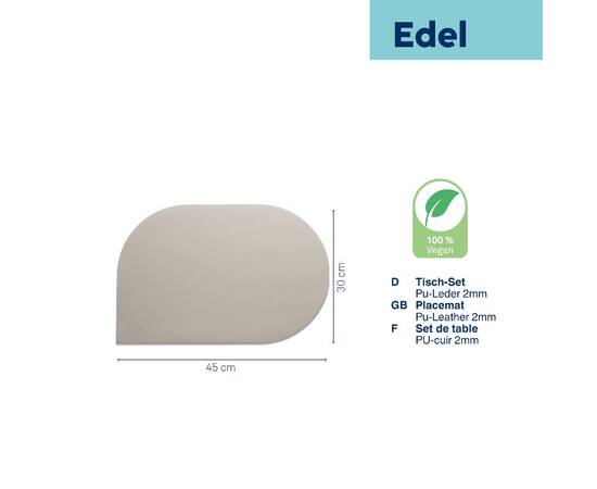 Коврик сервировочный KELA Edel, песочный, 45х30 см (12661), Тип: сеты и подтарельники, Цвет: горчичный, Форма скатерти: овальная, Размер: 30x45, изображение 3