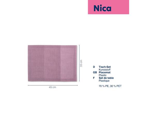 Коврик сервировочный KELA Nica, сиреневый 45х33 см (12832), Тип: сеты и подтарельники, Цвет: сиреневый, Форма скатерти: прямоугольная, Размер: 45x33, изображение 3