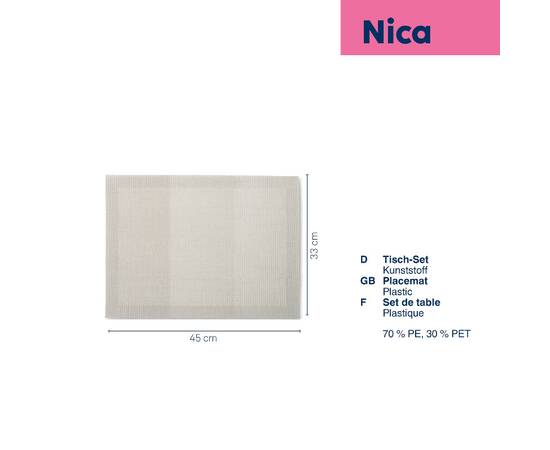 Килимок сервірувальний KELA Nica, сріблясто-сірий, 45х33 см (12829), Тип: сети та підтарільники, Основний колір: сірий, Форма скатертини: прямокутна, Розмір: 45x33, зображення 3